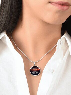 When You Go Through Deep Waters Isaiah 43:2 - Stainless Steel Circle Necklace